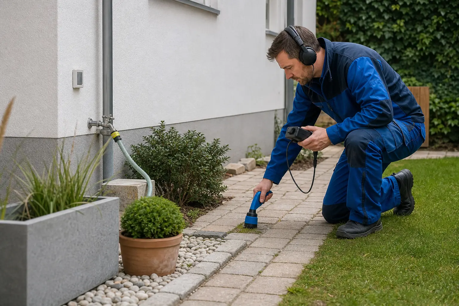 Prüfung einer erdverlegten Gartenleitung ohne vorschnelles Aufgraben