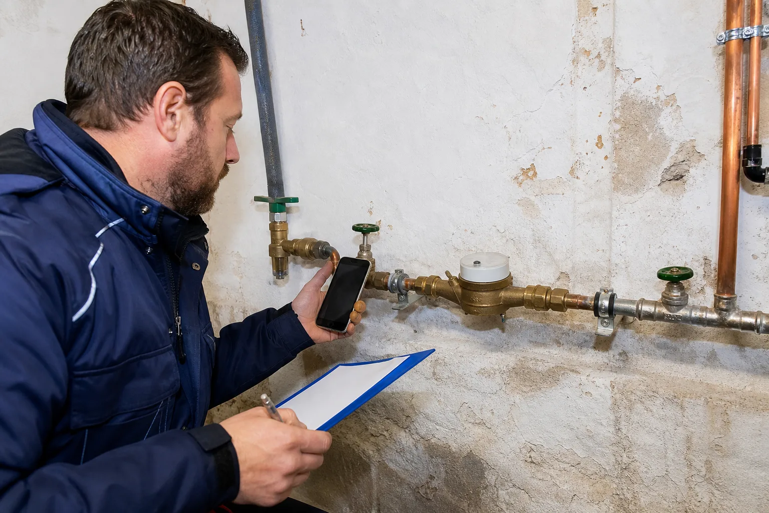 Wasserzähler und Absperrungen dokumentieren