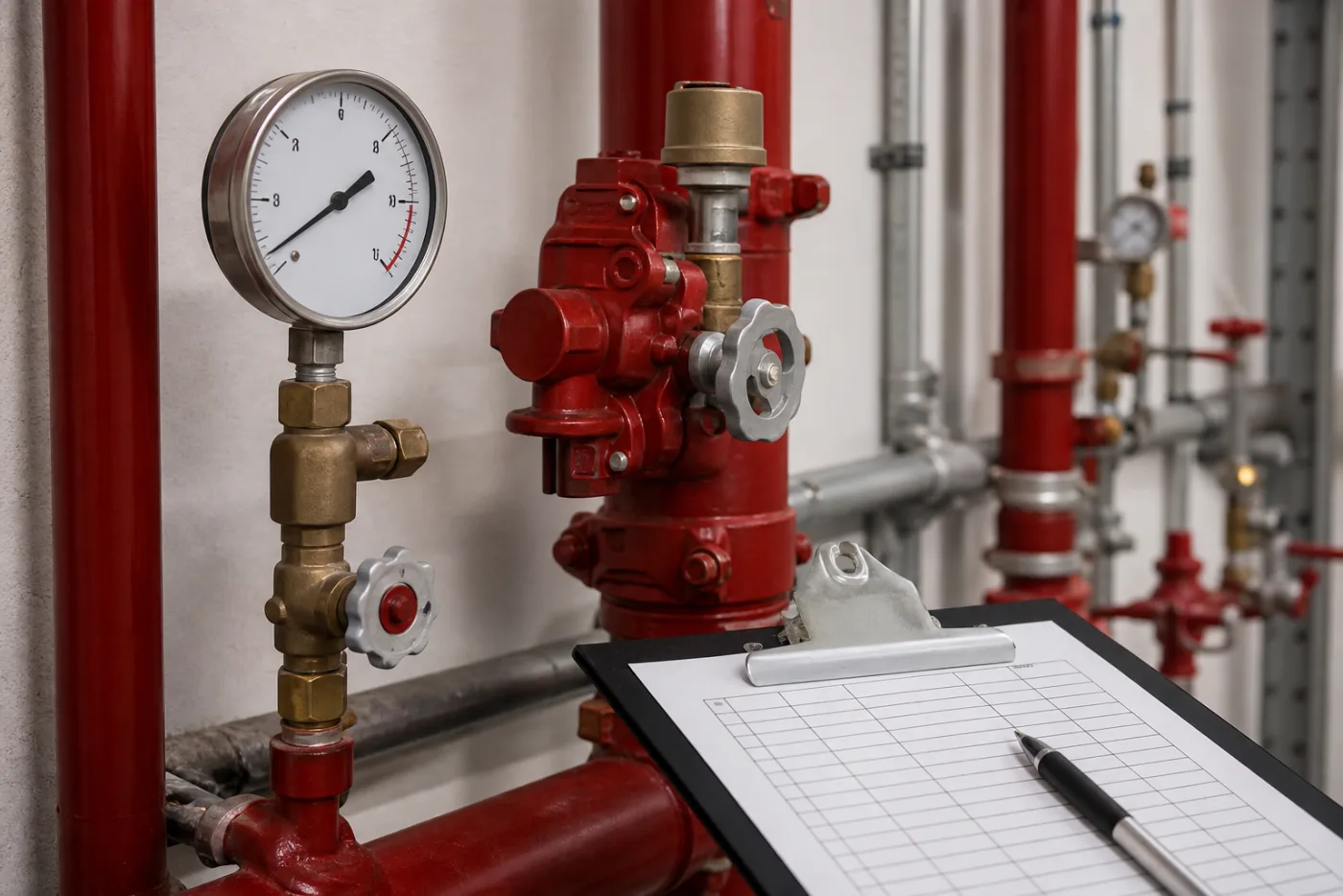 Manometer und Prüfprotokoll