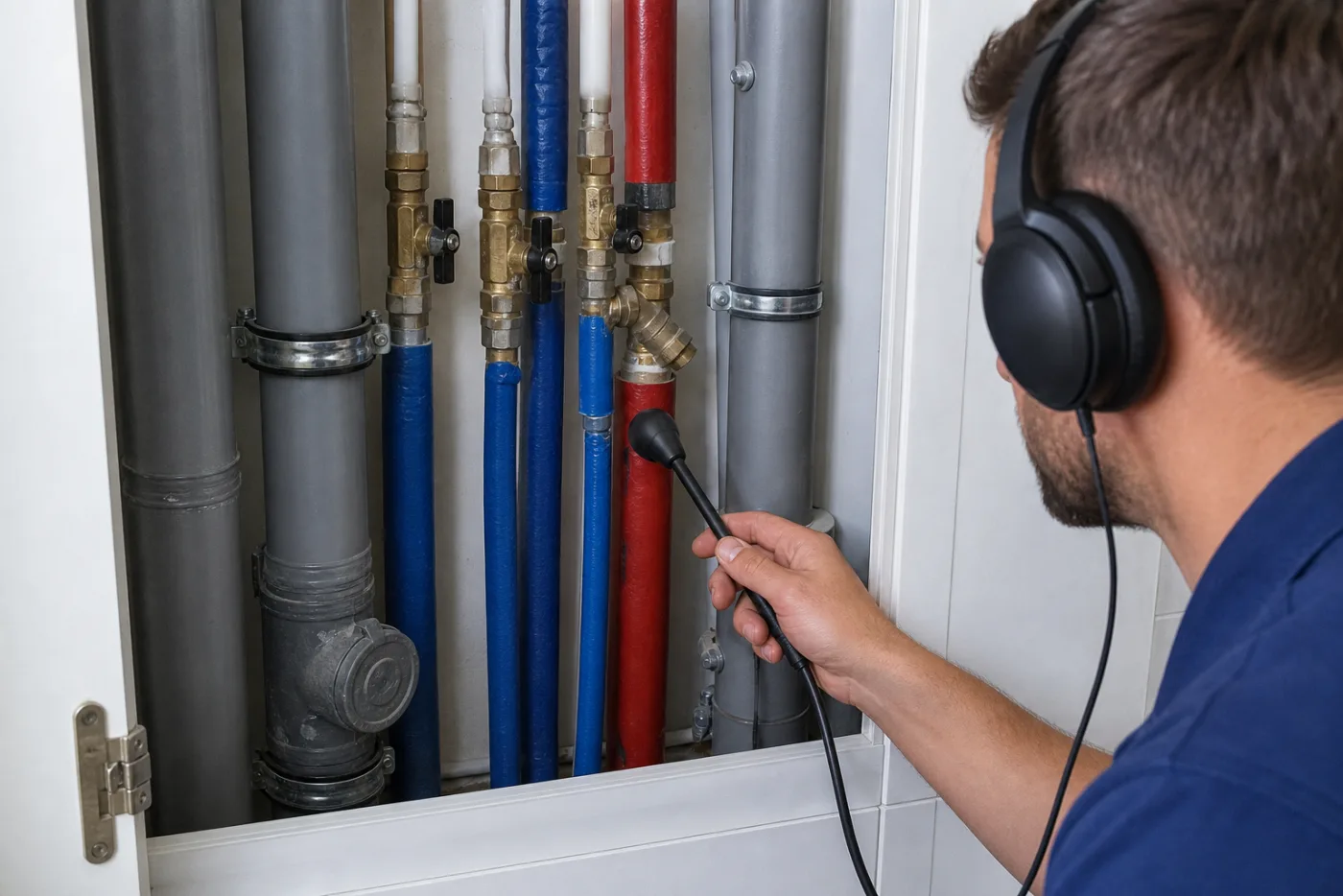 Elektroakustische Prüfung an zugänglichen Schachtleitungen