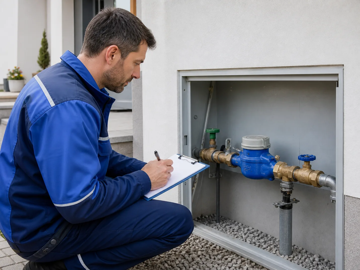 Dokumentation am Wasserzähler und an Absperrventilen