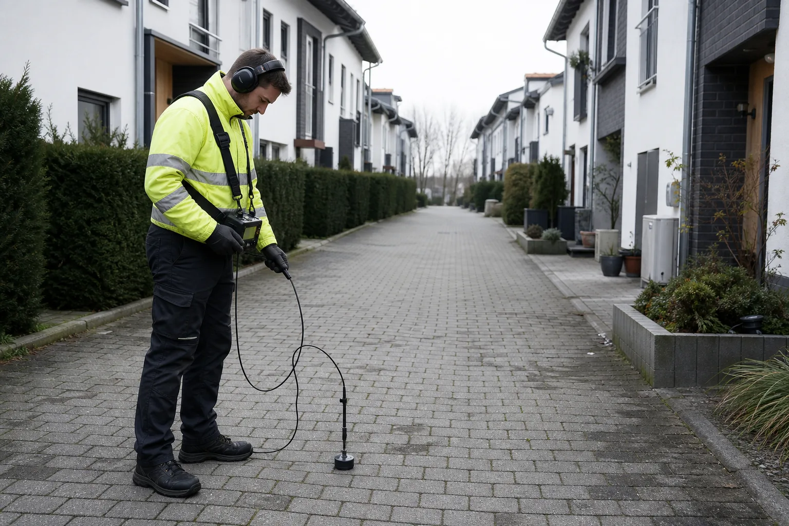 Akustische Prüfung einer erdverlegten Gemeinschaftsleitung