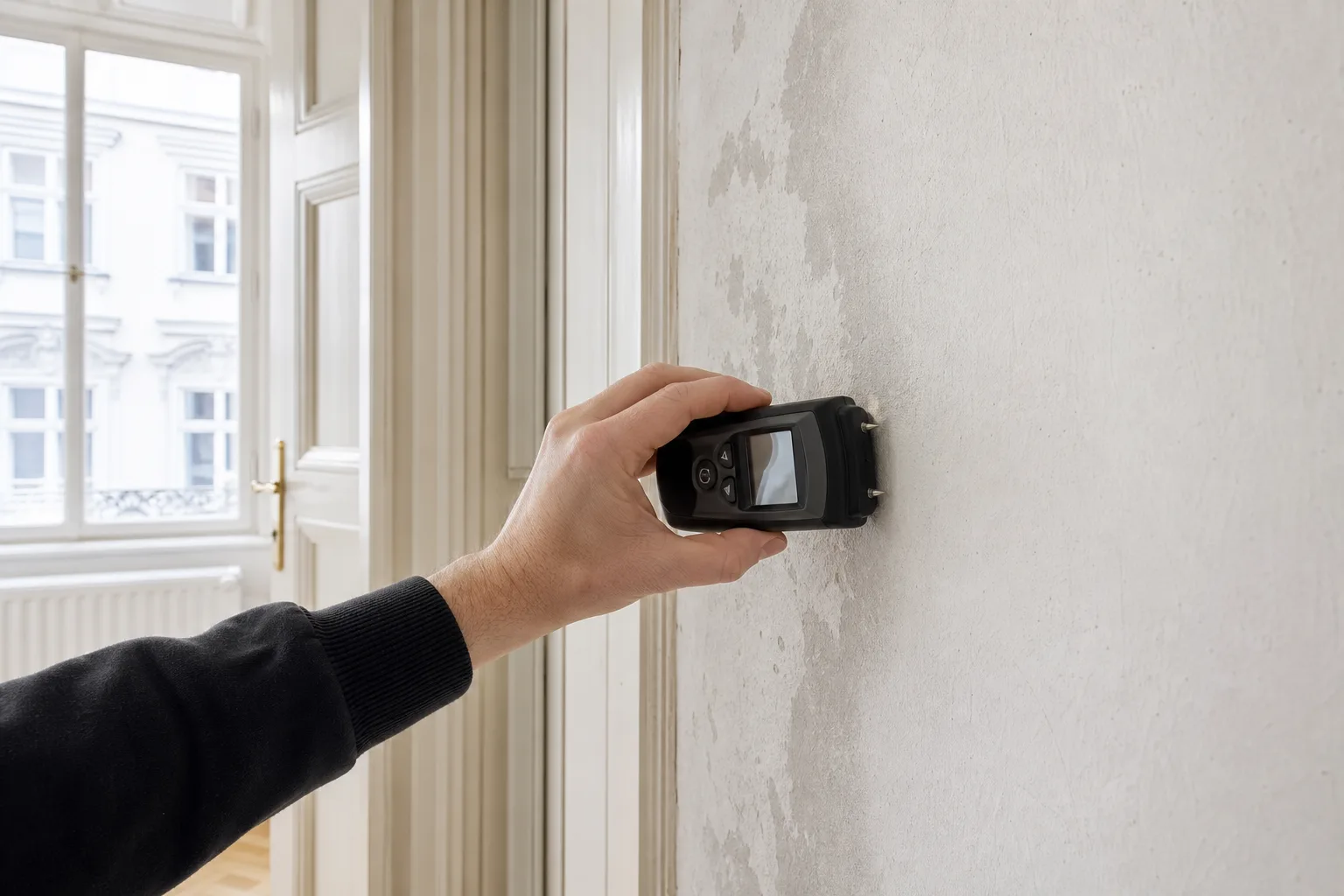 Feuchtemessung mit trockener Referenzfläche im Altbau
