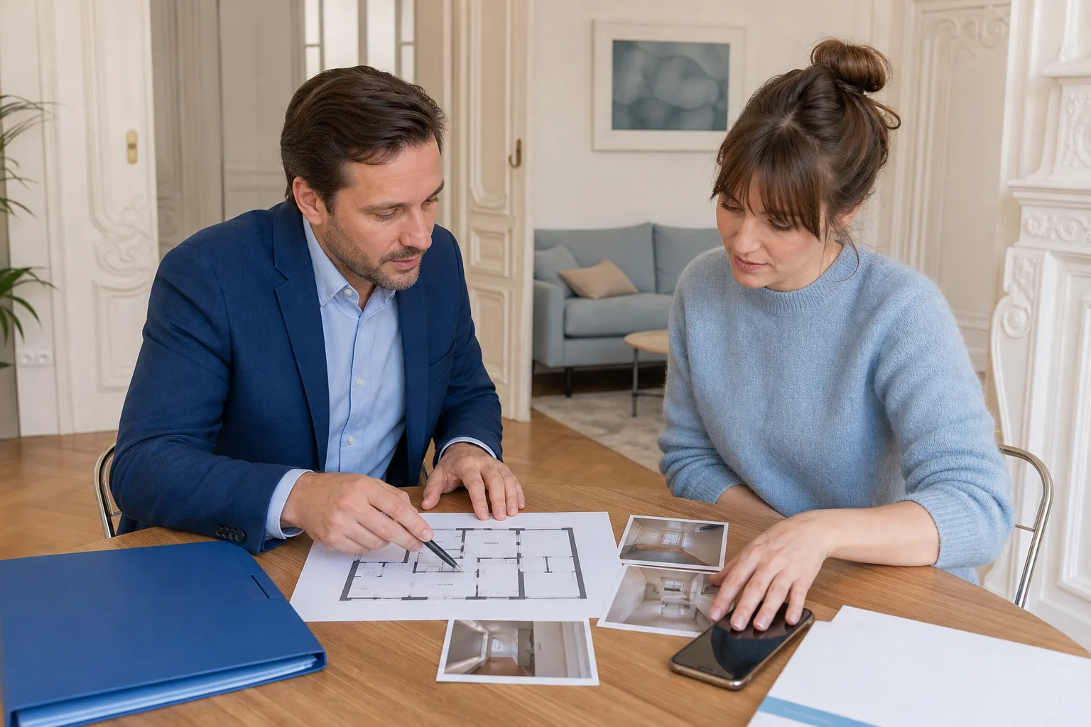 Hausverwaltung und Bewohner koordinieren Plan und Fotodokumentation