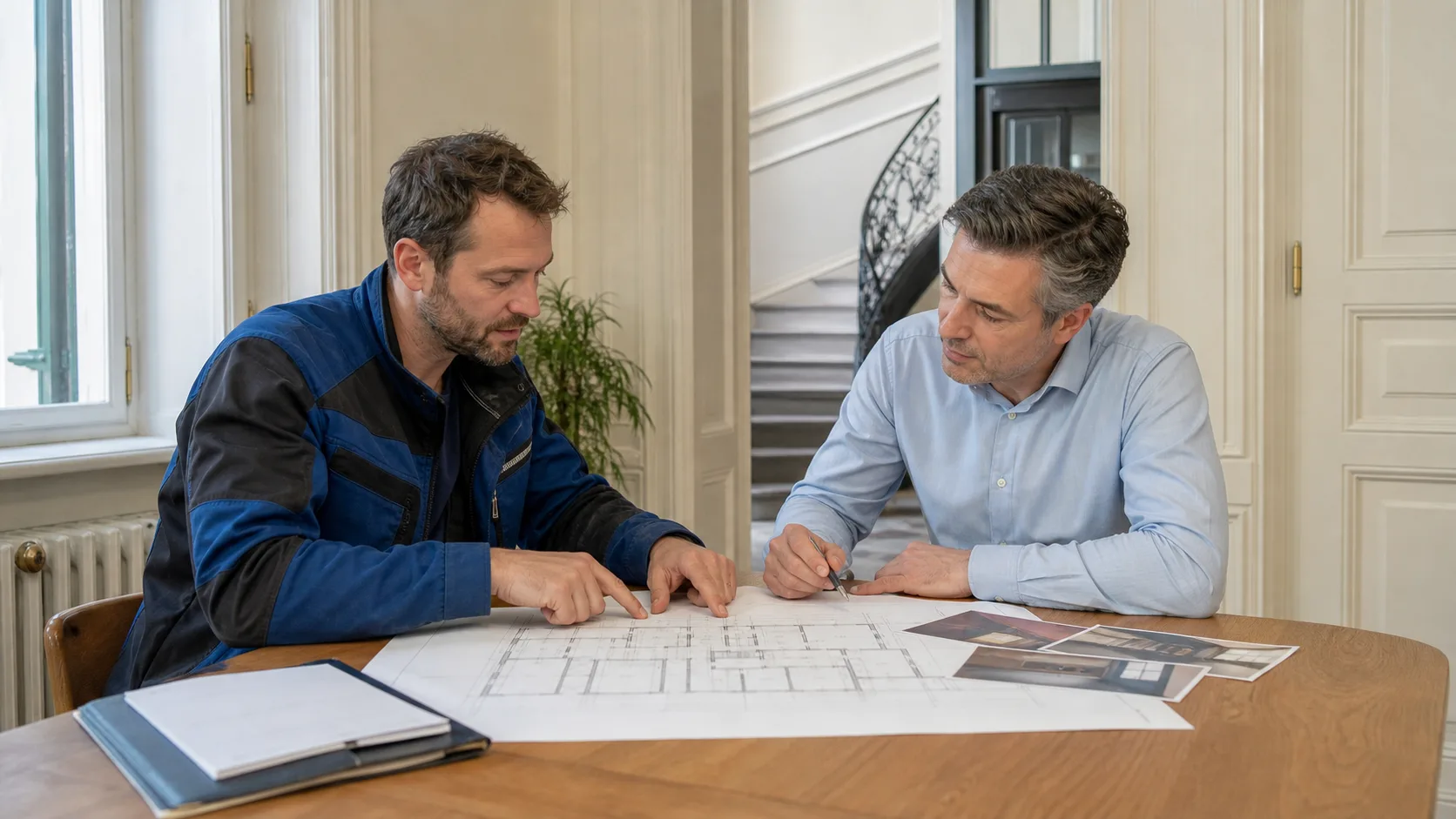 Hausverwaltung und Technik koordinieren Pläne und Zugänge