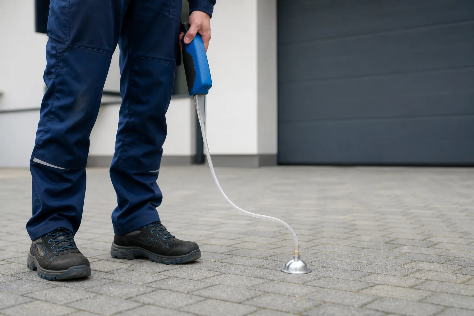 Oberflächensonde auf Pflaster bei einer Tracergas-Suche