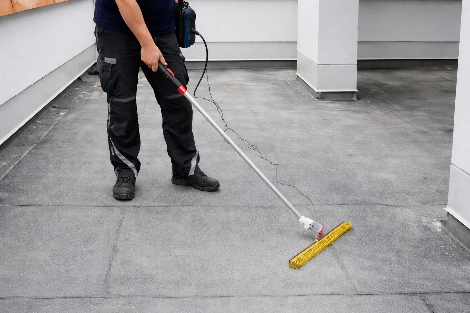 Leckortung auf einem Flachdach in Wien